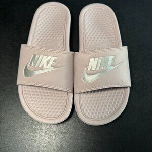 Pink Nike slides Size 6 - 359
